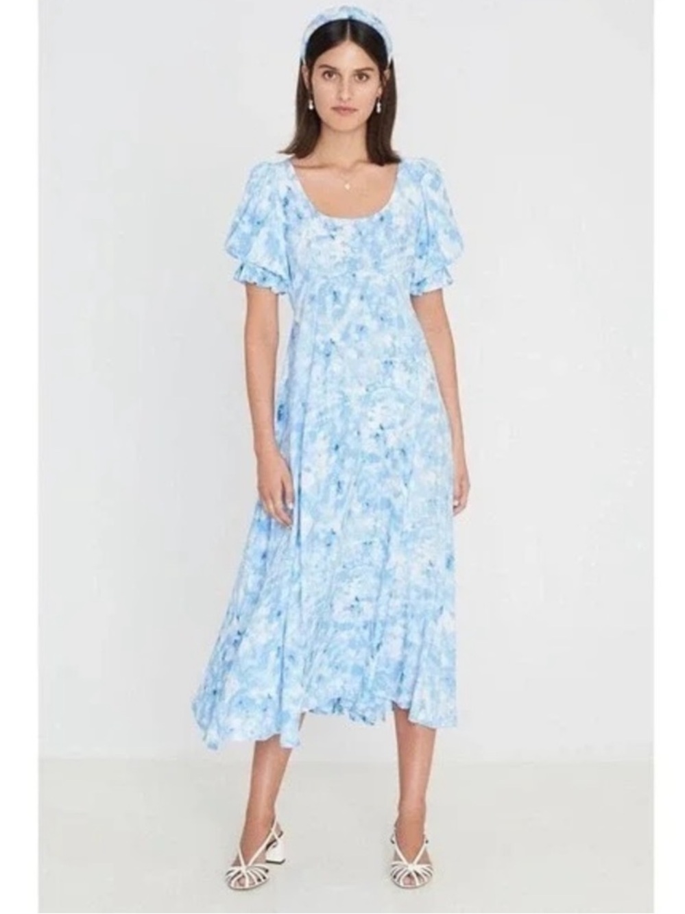 Faithfull the Brand Linnie Blue‎ Midi Dress